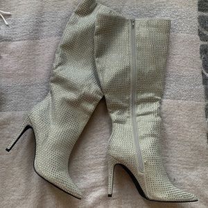 Rhinestone over the knee boots